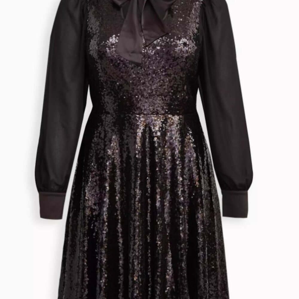 Torrid Sylvia Mollie Mini Dress - Mesh Sequin Black